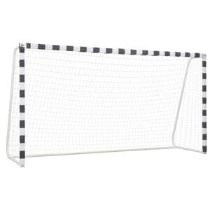 vidaXL fodboldm&aring;l 300 x 160 x 90 cm metal sort og hvid