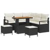 vidaXL Havesofa S&aelig;t med pude 8 pcs Sort Poly rattan
