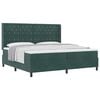 vidaXL Box spring seng med madras M&oslash;rkegr&oslash;n 200 x 200 cm Fl&oslash;jl