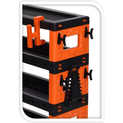 FX-Tools værktøjsvogn 4 hylder sort og orange