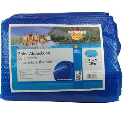 Summer Fun soldrevet poolovertræk 800x420 cm ovalt PE blå