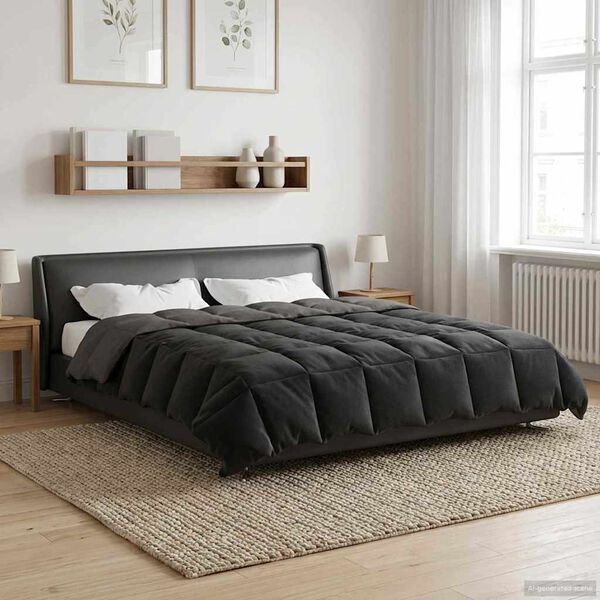 vidaXL Hel&aring;rs dyne Quilting Lysegr&aring; 200 x 240 cm Mikrofiber