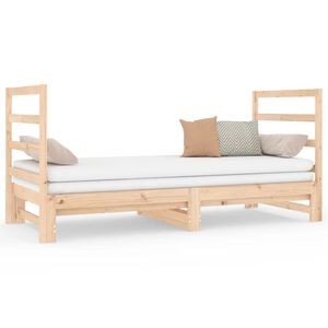 vidaXL daybed med udtr&aelig;k 2x(90x190) cm massivt fyrretr&aelig;