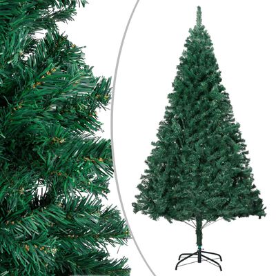 vidaXL kunstigt juletræ med lys og kuglesæt 240 cm grøn