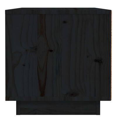 vidaXL sengebord 40x34x35 cm massivt fyrretræ sort