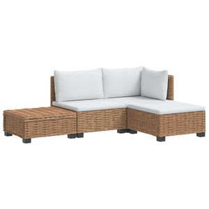 vidaXL 4 stk. Rattan Lounges&aelig;t med Puder GENDT Naturlig rattan