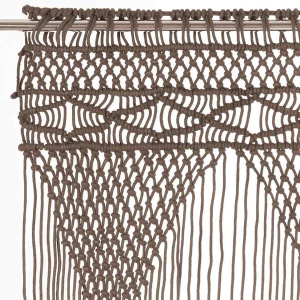 vidaXL macram&eacute;gardin 140x240 cm bomuld gr&aring;brun