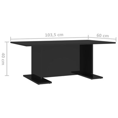 vidaXL sofabord 103,5x60x40 cm spånplade sort højglans