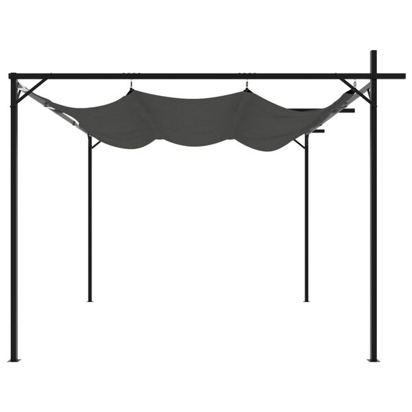 vidaXL pergola med sammenrulleligt tag 295x292x230 cm antracitgrå