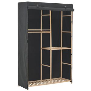 vidaXL kl&aelig;deskab i 3 niveauer 110 x 40 x 170 cm stof gr&aring;