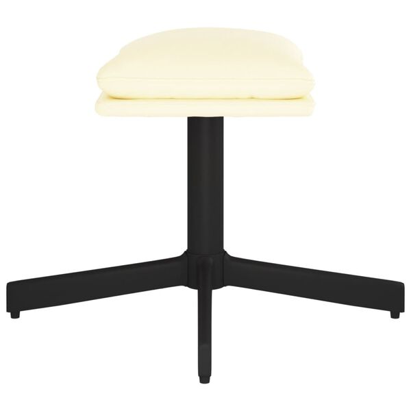 vidaXL fodskammel 60x60x36 cm kunstlæder cremefarvet