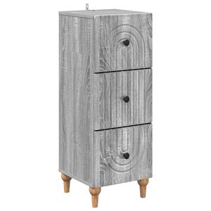vidaXL Skuffeskab Gr&aring; sonoma-eg 33 x 34,5 x 90 cm Konstrueret tr&aelig;