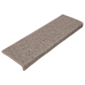 vidaXL trappem&aring;tter 15 stk. 65x21x4 cm m&oslash;rkebeige rektangul&aelig;r kant