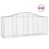 vidaXL buede gabionkurve 18 stk. 200x50x80/100 cm galvaniseret jern