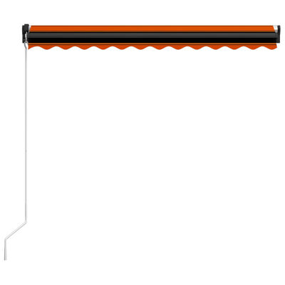 vidaXL foldemarkise med manuel betjening 350x250 cm orange og brun