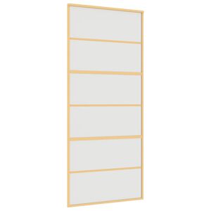 vidaXL skyded&oslash;r 90x205 cm matteret sikkerhedsglas og aluminium gylden