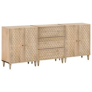 vidaXL skabe 3 stk. 60x33x75 cm massivt mangotr&aelig;