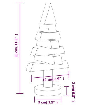 vidaXL dekorative juletræer 2 stk. 30 cm massivt fyrretræ