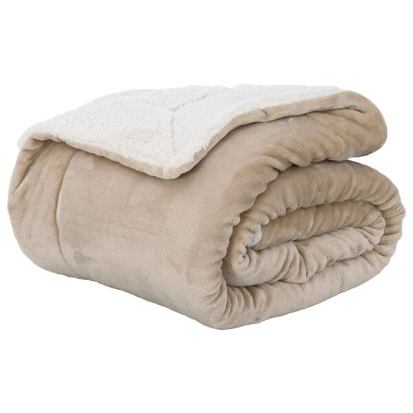 vidaXL Throw t&aelig;ppe Beige 240 x 270 cm Fleece