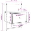 vidaXL sengeborde til v&aelig;g 2 stk. 35x30x51 cm konstrueret tr&aelig; brunt eg