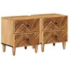 vidaXL Sengebord 2 pcs Brun 40 x 33,5 x 46 cm Massivt mangotr&aelig;