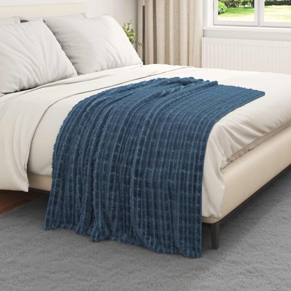 vidaXL Kastet&aelig;pper 6 pcs M&oslash;rkebl&aring; 150 x 130 cm Fleece