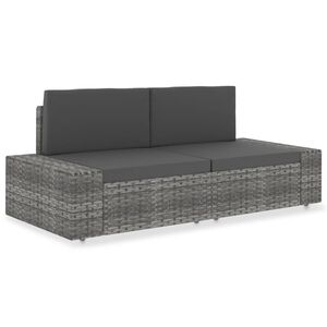 vidaXL 2-personers sofa modul&aelig;r polyrattan gr&aring;