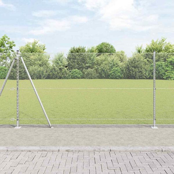 vidaXL Hegnsp&aelig;l S&oslash;lv 10 x 1,2 m (13 mm net) St&aring;l