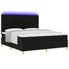 vidaXL LED Box Spring Bed med madras Sort 180 x 200 cm Stof