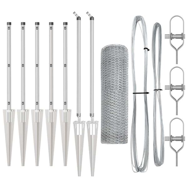 vidaXL Hegnsp&aelig;l S&oslash;lv 10 x 0,4 m (25 mm net) St&aring;l