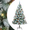 vidaXL Kunstigt juletr&aelig; Gr&oslash;n og hvid 210 cm PVC og metal og plast