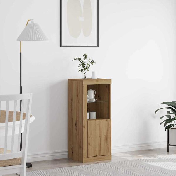vidaXL LED Sideboard Artisan Egetr&aelig; 41 x 37 x 100 cm Konstrueret tr&aelig;