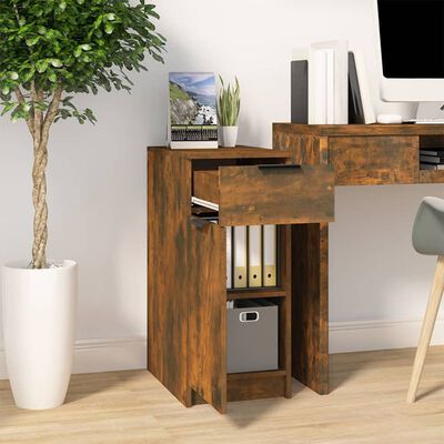 vidaXL skrivebord 33,5x50x75 cm konstrueret træ røget egetræsfarve