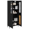 vidaXL Highboard Sort eg 69,5 x 34 x 180 cm Konstrueret tr&aelig;