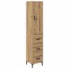 vidaXL Highboard Artisan Egetr&aelig; 34,5 x 34 x 180 cm Konstrueret tr&aelig;
