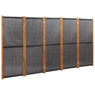 vidaXL 5-panels rumdeler 350x180 cm sort