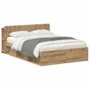 vidaXL Sengestel med opbevaring med hovedg&aelig;rde Artisan-eg 135 x 190 cm