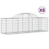 vidaXL buede gabionkurve 8 stk. 200x50x60/80 cm galvaniseret jern