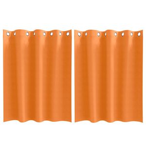 vidaXL M&oslash;rkl&aelig;gningsgardiner med ringe 2 pcs Lys Orange 140 x 140 cm