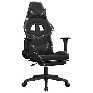 vidaXL gamingstol med fodst&oslash;tte kunstl&aelig;der sort og camouflage