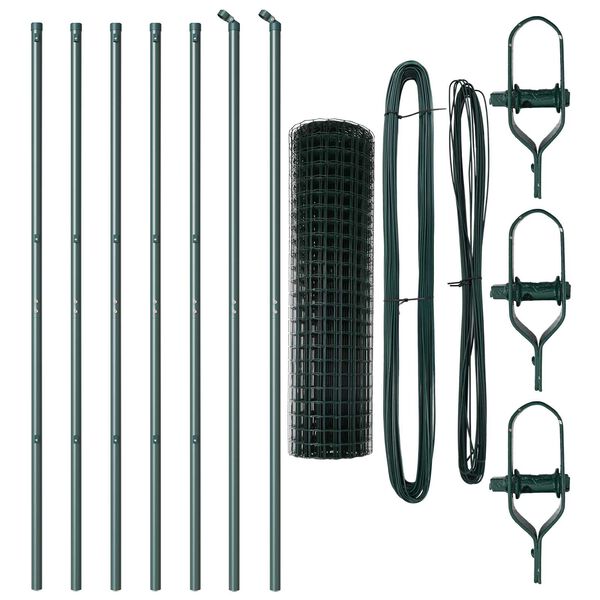 vidaXL Hegn med post Gr&oslash;n 1,4 x 10 m St&aring;l og PVC