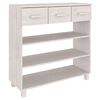 vidaXL konsolbord HAMAR 90x35x90 cm massivt fyrretr&aelig; hvid