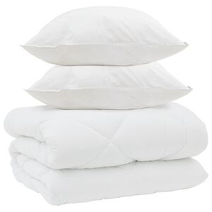 vidaXL Vinter dyne med pude 3 pcs Hvid Microfiber