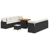 vidaXL Havesofa S&aelig;t 11 stk. Sort polyrattan