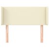 vidaXL sengegavl med kanter 93x16x78/88 cm kunstl&aelig;der cremefarvet