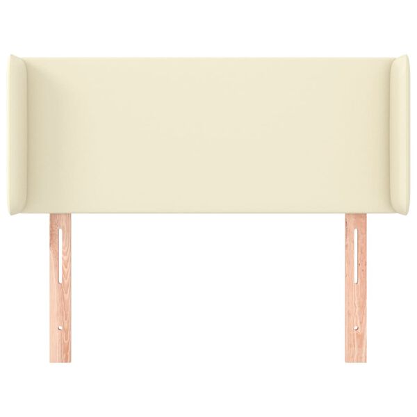 vidaXL sengegavl med kanter 93x16x78/88 cm kunstl&aelig;der cremefarvet