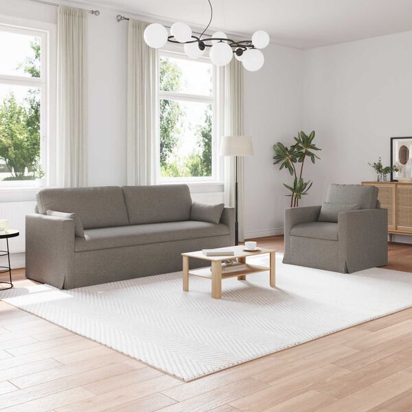 vidaXL Sofa 2 pcs Gr&aring;brun 198 x 78 x 80 cm Stof