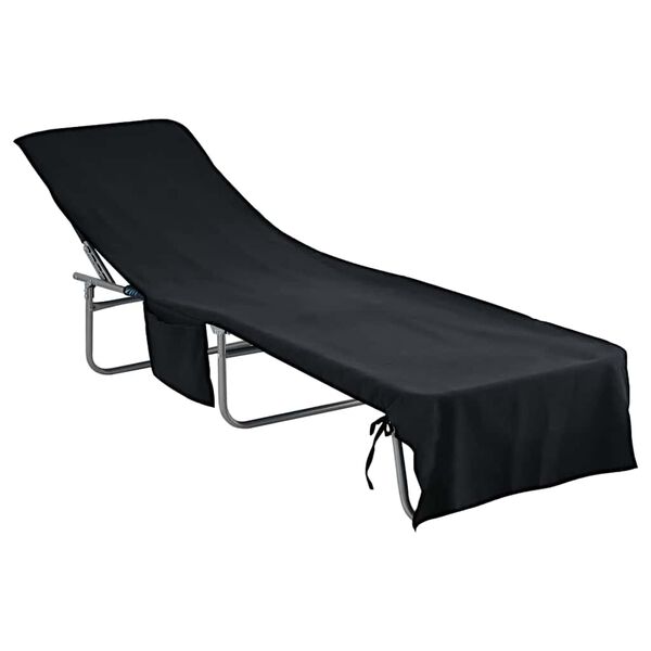 vidaXL Liggestols håndklæder 2 pcs Sort 210 x 75 cm