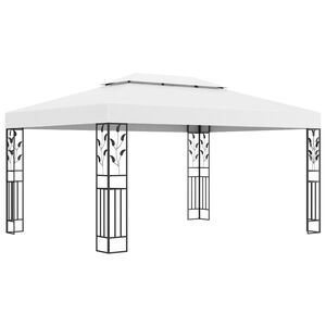 vidaXL pavillon med dobbelttag 3x4 m hvid