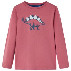 Lang&aelig;rmet T-shirt til b&oslash;rn str. 104 m&oslash;rker&oslash;d